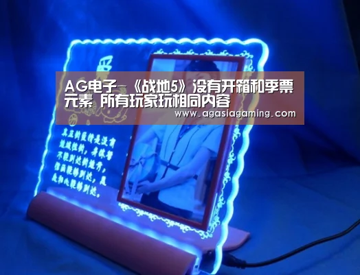 AG电子-《战地5》没有开箱和季票元素 所有玩家玩相同内容(图1) AG电竞